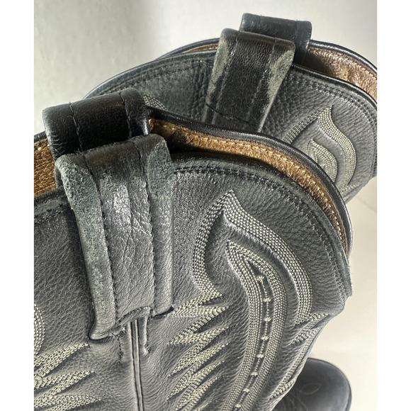 Nocona Men’s Black Leather Cowboy Boots Size 8 D Made in USA Western Boots - Picture 12 of 16